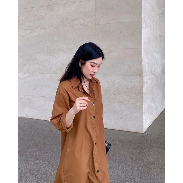 SISTERSISTER - Đầm sơ mi form suông