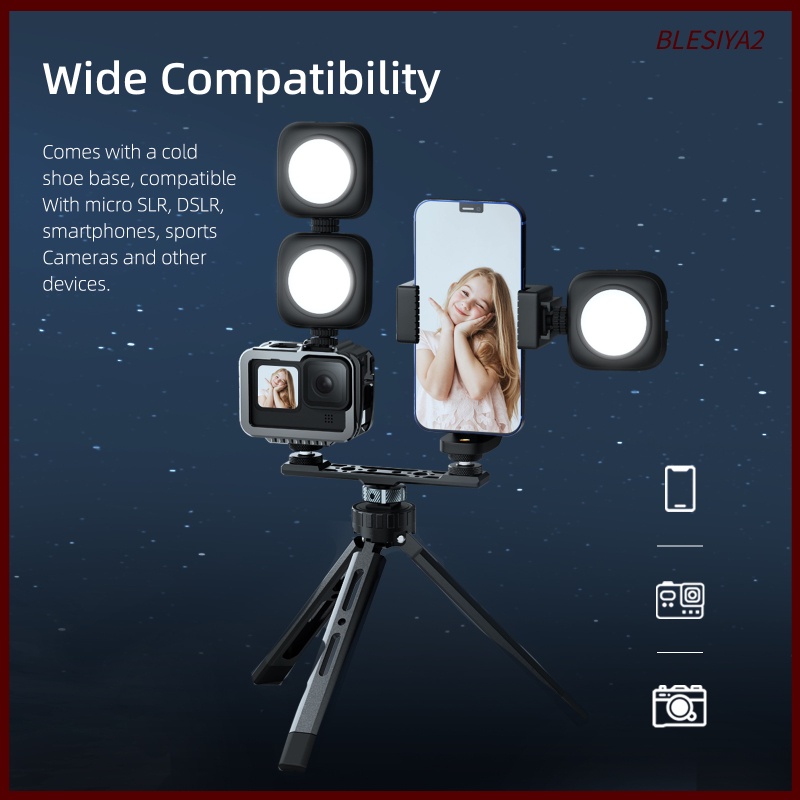 [BLESIYA2] Mini Adjustable Video Fill Light Rechargeable for Vlog Video Makeup Camera