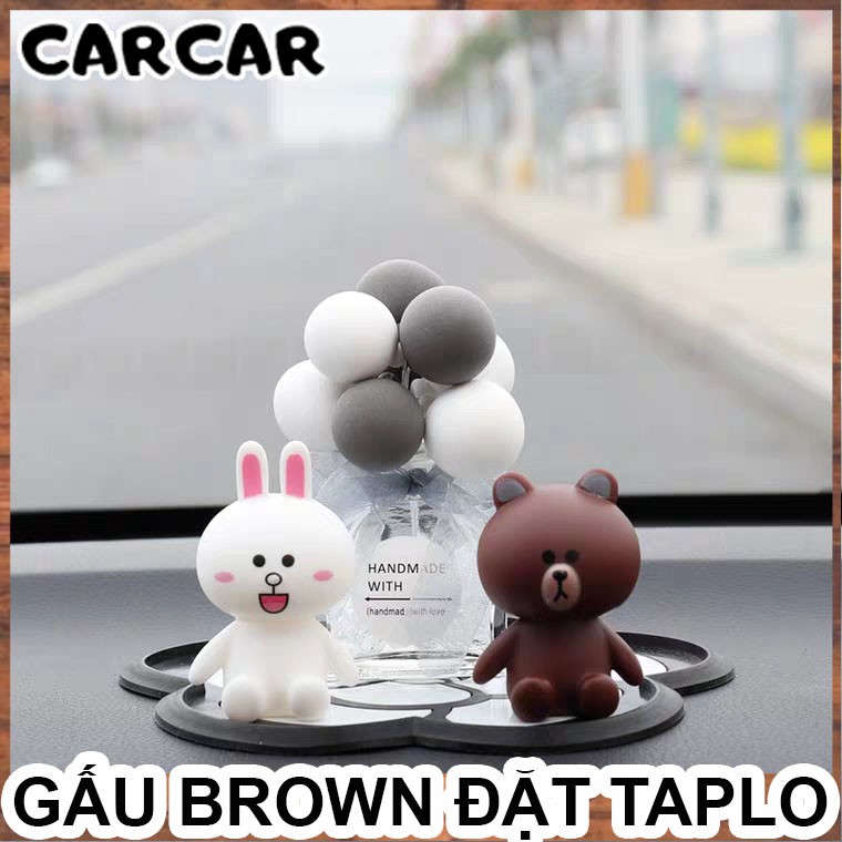 Trang trí taplo ô tô hình Brown và Coni dễ thương