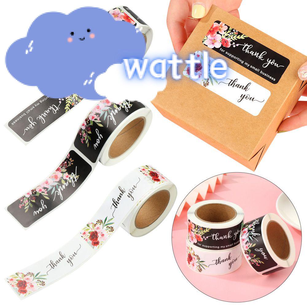 Bộ 120/250 Sticker Hình Chữ Nhật In Chữ Thank You Trang Trí Túi Quà Màu Nước