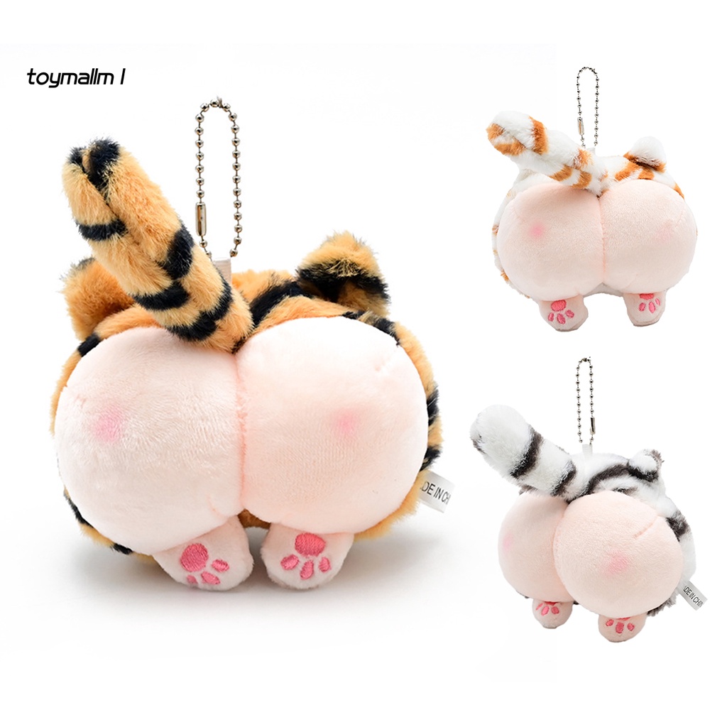 Móc khóa hình mông hổ nhồi bông mềm mại dễ thương