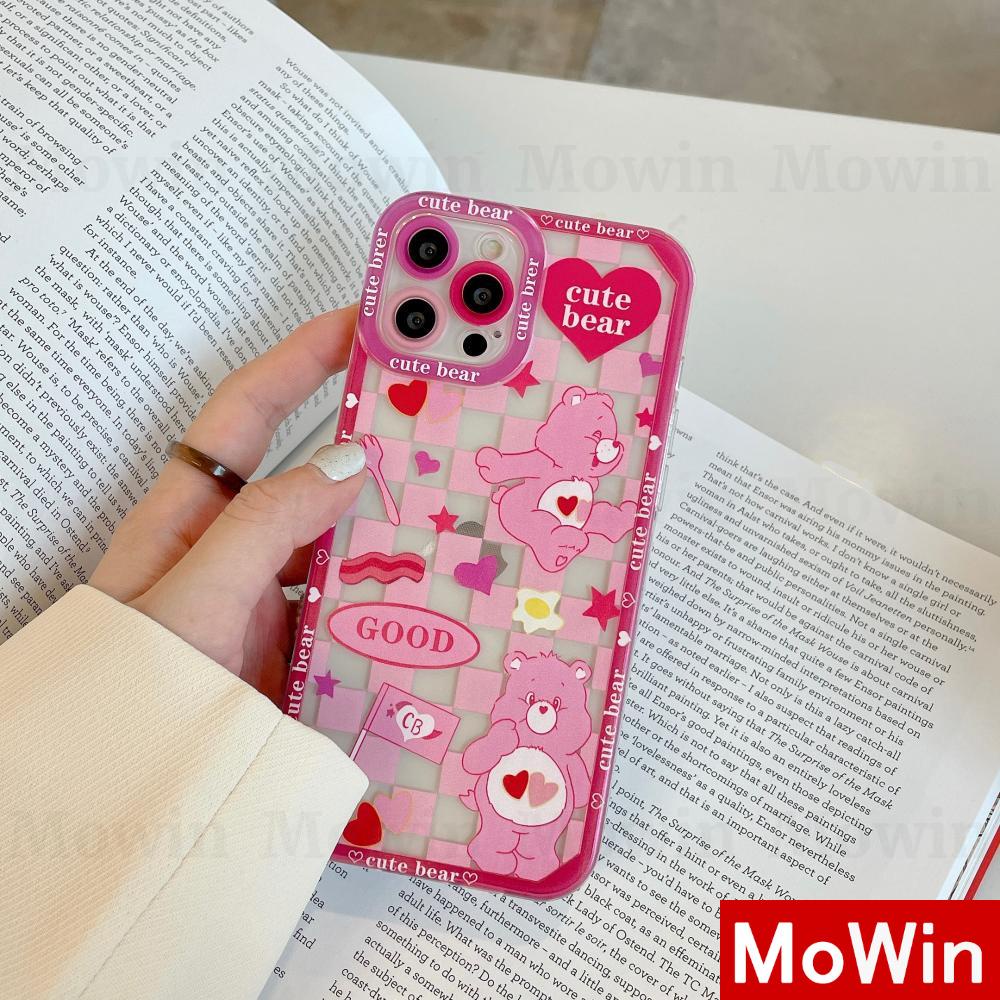 Ốp điện thoại silicon mềm góc vuông in hình gấu thích hợp cho Iphone 13promax xr 7 8 s 12promax x xs max plus 7plus 8