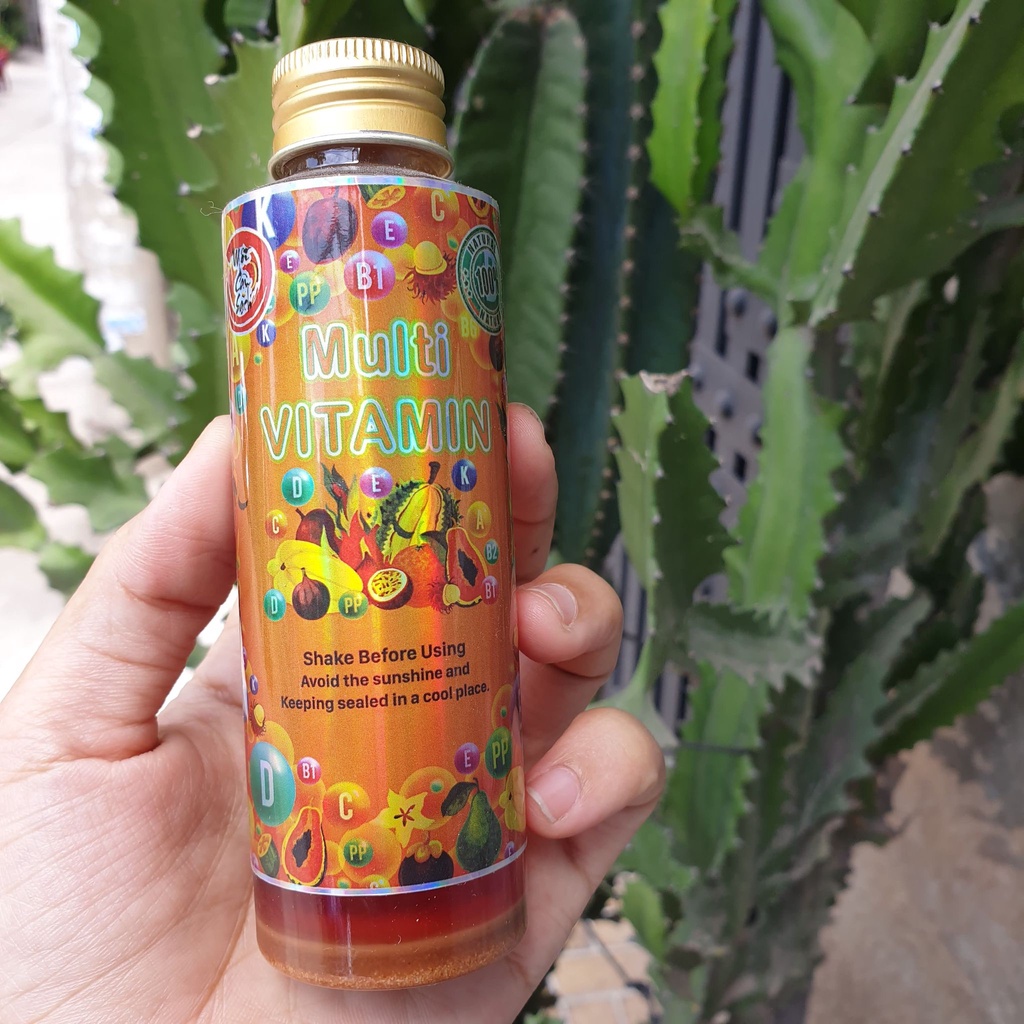 Chai Multi Vitamin chì lá shop. Chuyên dùng cho câu cá Chép,rô phi,troi