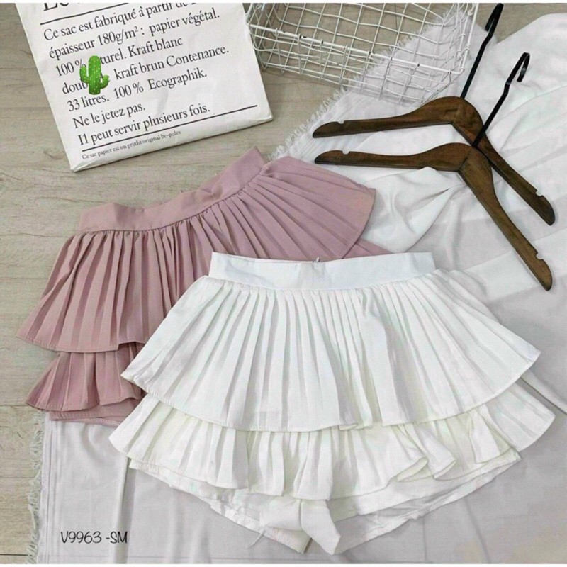 🍀Chân váy dập li 2 tầng mặc rất dễ thương