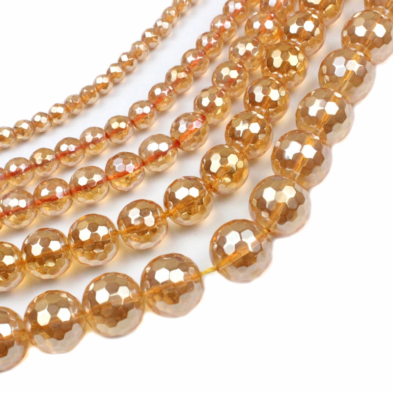 Đá Tự Nhiên Mặt Vàng Hematite Hạt Rời Miếng Đệm Hạt Trang Sức Làm DIY Vòng Cổ Vòng Tay Phụ Kiện 2 / 3 / 4 / 6 / 8 / 10mm