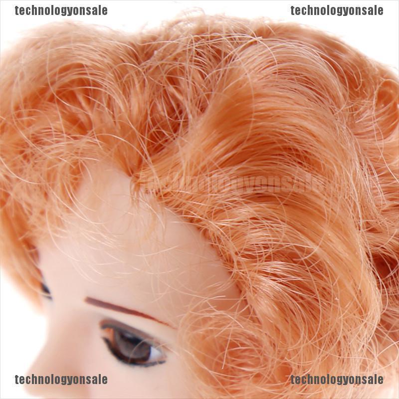 [Tech] 3D Eyes Doll Head With Hair For Barbie Boyfriend Ken Male Heads Toy Accessories