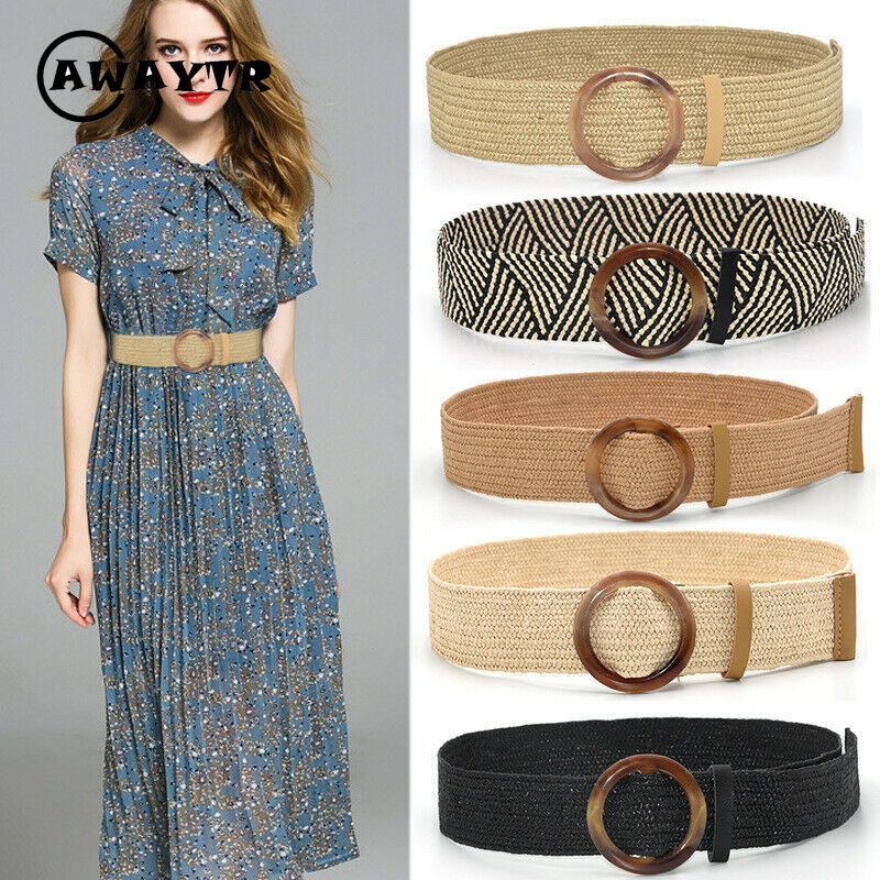 Thắt lưng dây đan màu trơn phong cách boho thời trang cho nữ