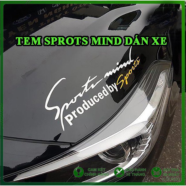 Tem dán xe Sport mind, produced by Sports xe hơi loại To dài 37cm