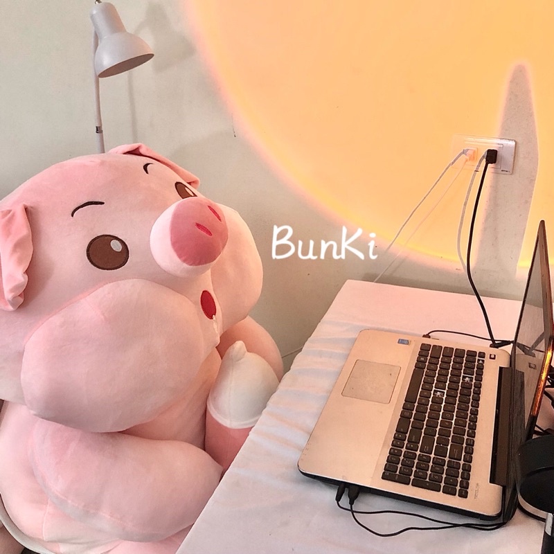 GẤU BÔNG HEO BÔNG TRÀ SỮA 70CM CAO CẤP BUNKI