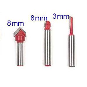 BỘ 3 MŨI PHAY GỖ CỐT 6.3MM