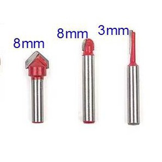 BỘ 3 MŨI PHAY GỖ CỐT 6.3MM