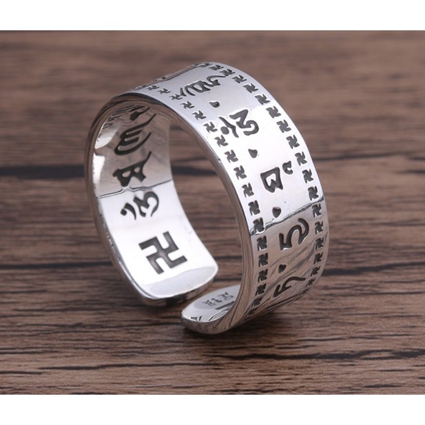 Nhẫn Khắc Thần Chú Om Mani Padme Hum Tây Tạng -NH232