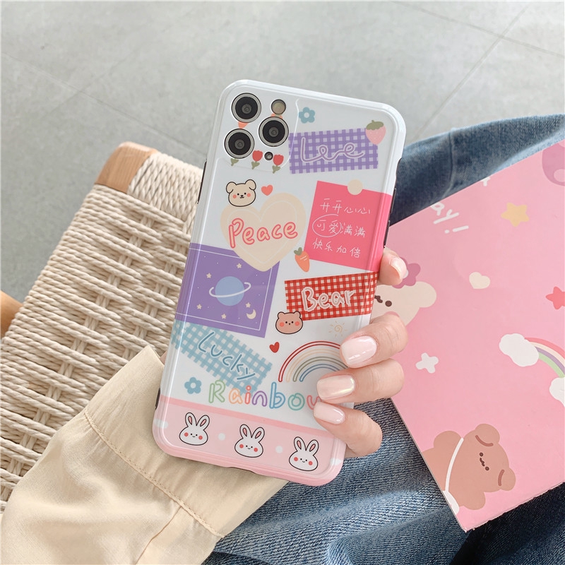 Ốp iphone - Ốp lưng imd new Gấu thỏ happy peace 6/6s/6plus/6splus/7/8/7plus/8plus/x/xs/xsmax/11/11promax-Awifi Case V5-3 | BigBuy360 - bigbuy360.vn