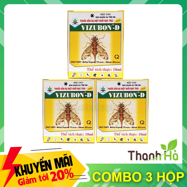 3 hộp Thuốc diệt ruồi vàng VIZUBON - D - T58.3