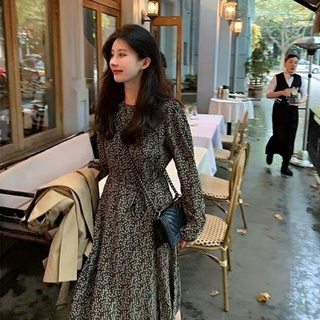 Đầm voan đen dài tay ôm eo thời trang thu đông dành cho nữ