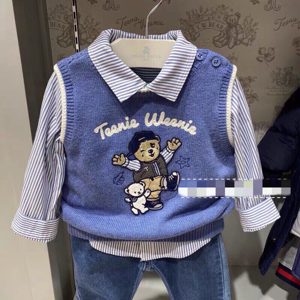 Áo gile len hình gấu Teenie