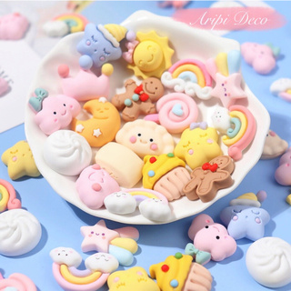 Charm cổ tích bầu trời mây sao cầu vòng xinh xắn B25/ Nguyên liệu làm phụ kiện handmade / resin