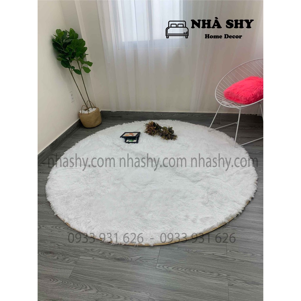 Thảm Lông Trải Sàn Màu Loang Hình Tròn - Trang Trí Phòng Ngủ - Phòng Khách Size 2m