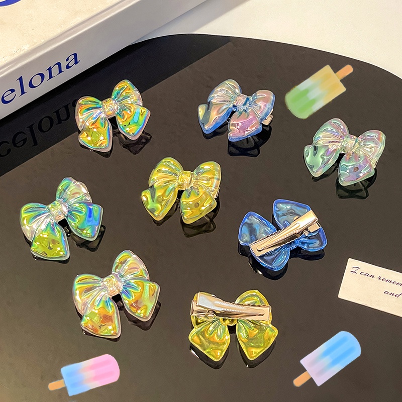 Kẹp Tóc Nơ Trong Suốt Phong Cách Hàn Quốc Xinh Xắn Cho Nữ