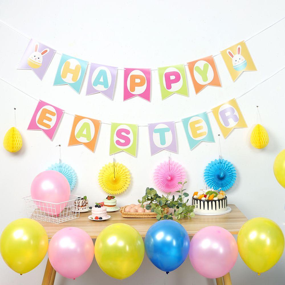 1 Bộ Cờ Treo Trang Trí Tiệc Phục Sinh Nhiều Màu