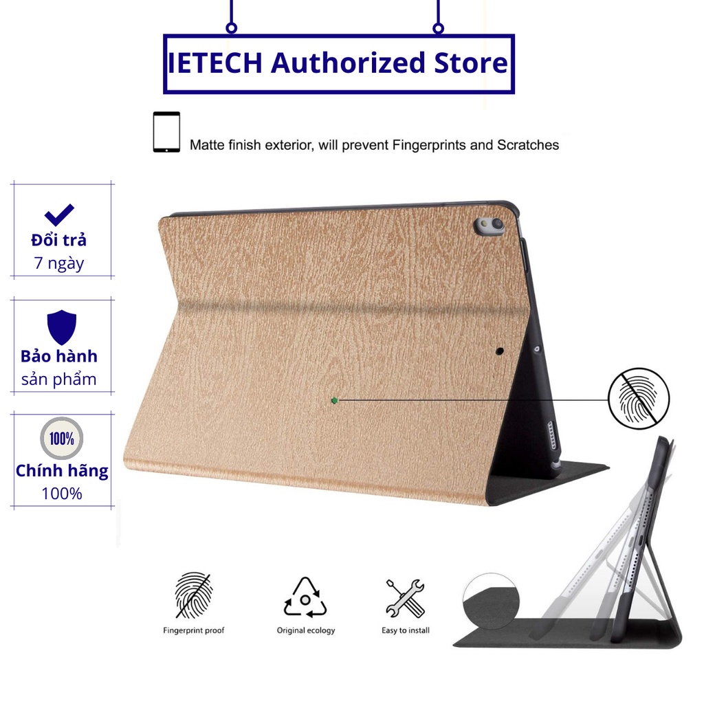 Bao Da Vân Gỗ Cao Cấp PKCB Dành Cho iPad Air 1 Tắt mở màn hình thông minh.