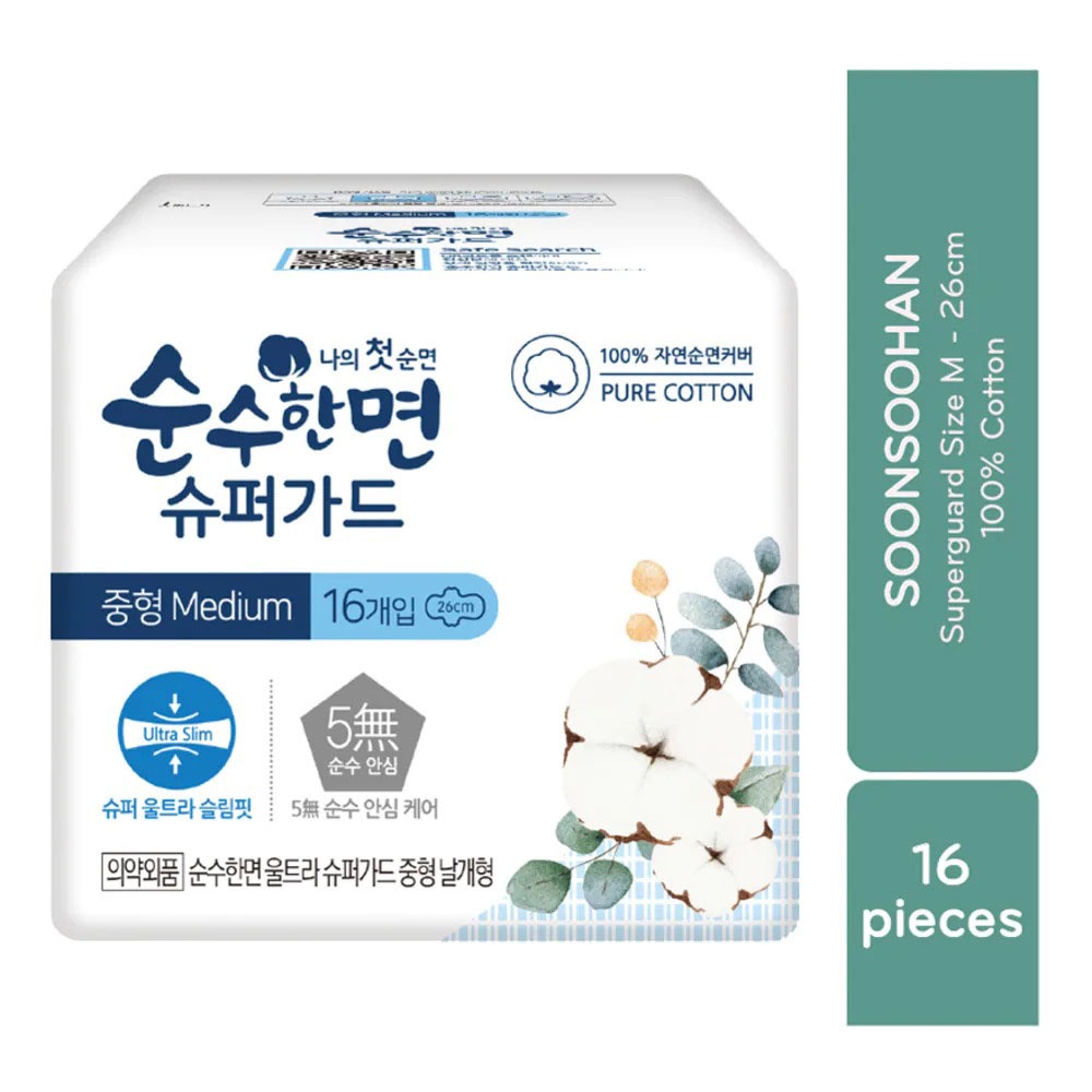 Băng Vệ Sinh Soonsohanmyeon Mặt Bông 26cm 16 Miếng
