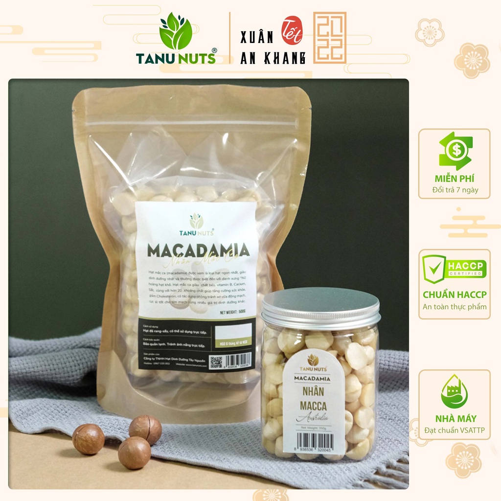 [Mã 66FMCGSALE giảm 7% đơn 500K] Nhân hạt macca tách vỏ TANU NUTS, hạt mắc ca Tây Nguyên rang sấy tốt cho bà bầu