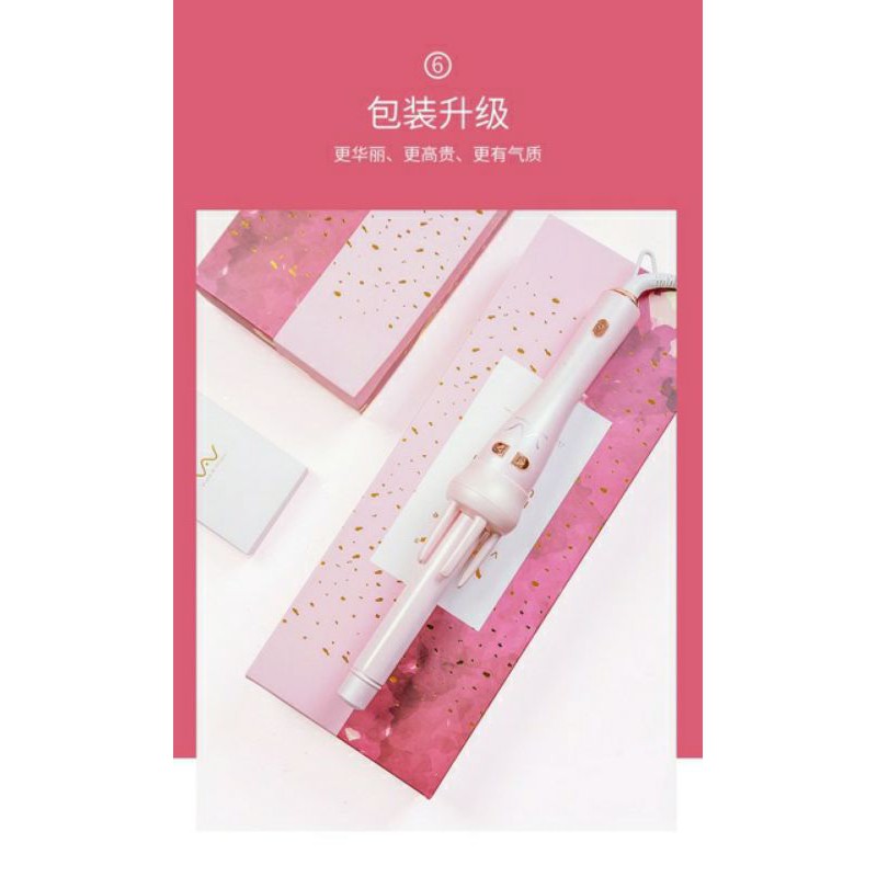 MÁY UỐN XOĂN TỰ ĐỘNG 360 ĐỘ VIVIDO & VOUGA 2IN1 MÀU HỒNG MẪU MỚI