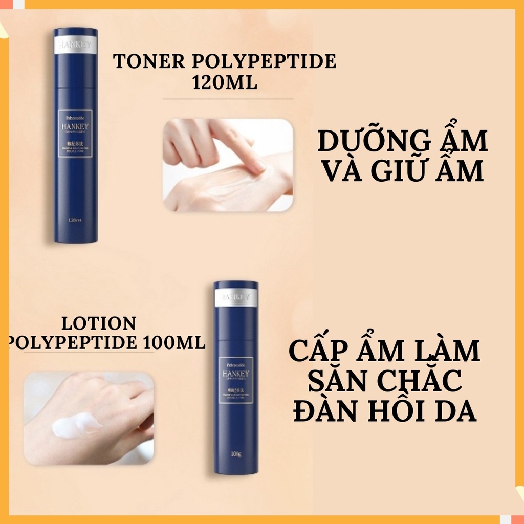 Bộ Dưỡng Da Chăm Sóc Mặt Combo Skincare Dưỡng Trắng Da Mặt Polypeptide Hankey, Bộ Mỹ Phẩm Nội Địa Trung 12 Món