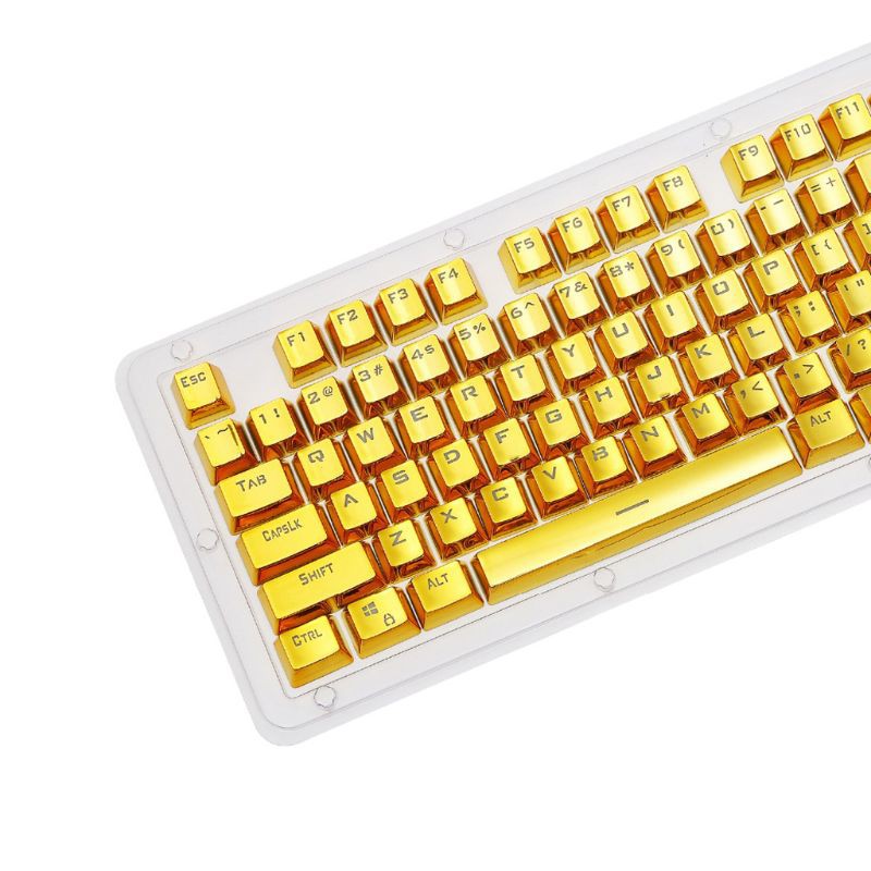 Bộ 104 nút bàn phím keycap chất liệu PBT sơn phủ kim loại thay thế cho bàn phím cơ