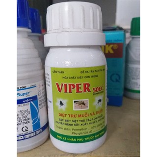 Viper 50EC 100ml là chế phẩm thuốc diệt côn trùng có công dụng diệt muỗi, ruồi, kiến, gián, bọ chét, sâu ăn lá, ve chó