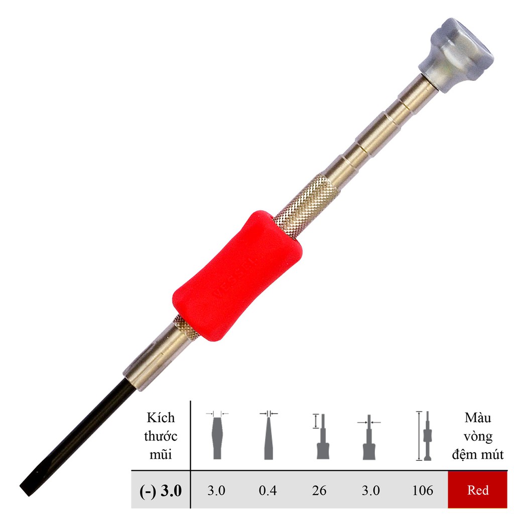 Bộ 06 cái tô vít mũi 2 cạnh siêu nhỏ No.TD-55 Vessel