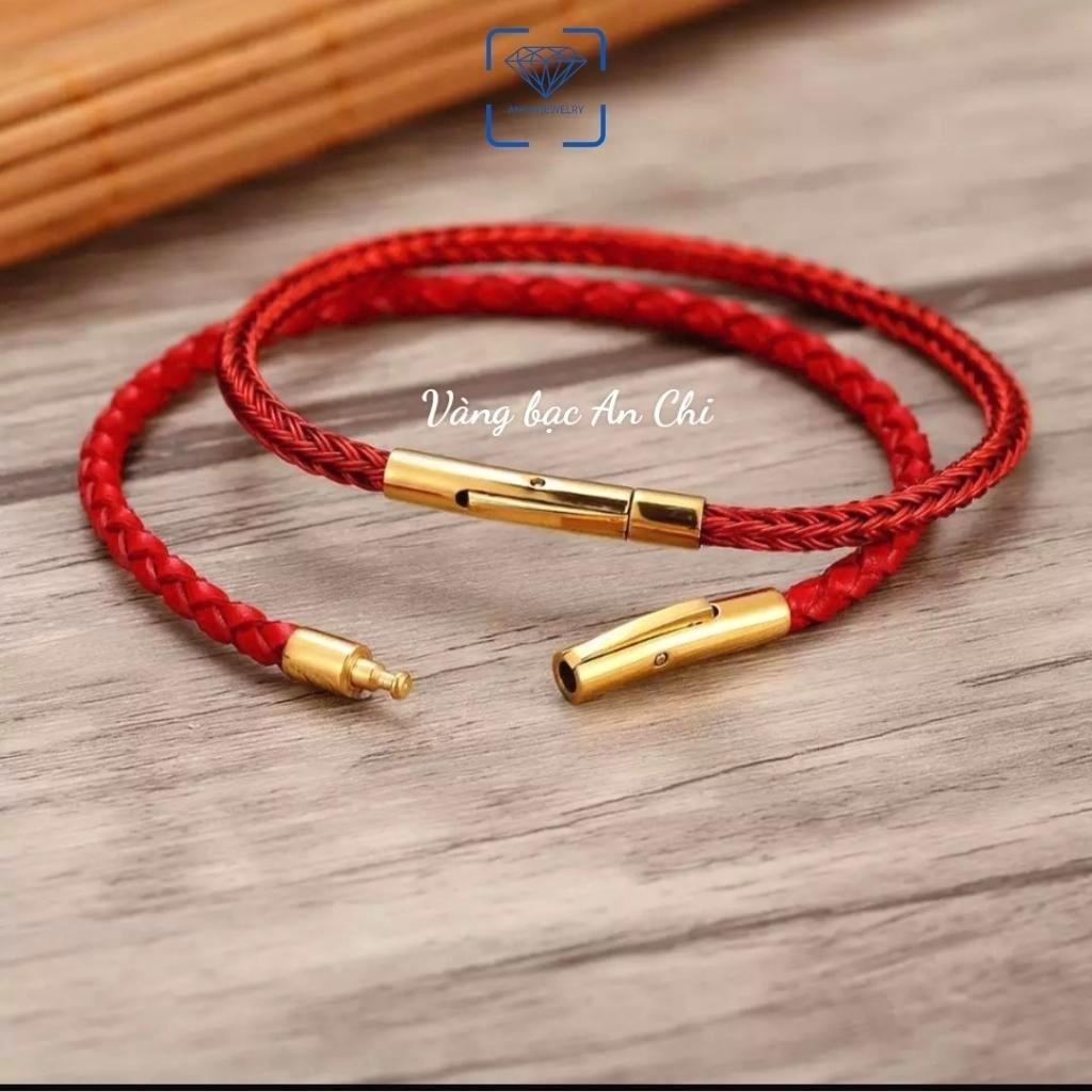 Vòng tay dây cáp đeo lu thống / charm / đồng điếu phong thủy - mẫu khóa bấm. Anchi jewelry