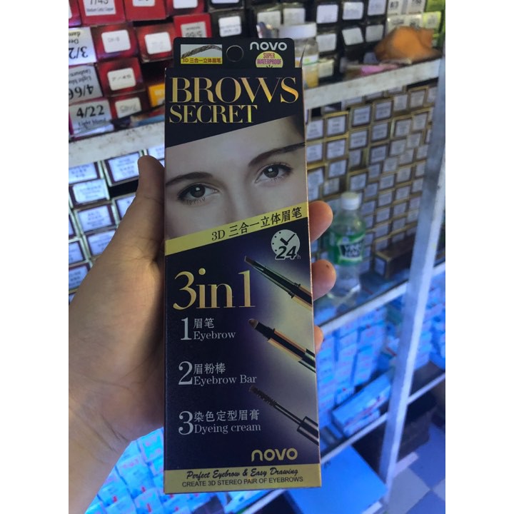 Chì Kẻ Chân Mày 3D Brown Novo