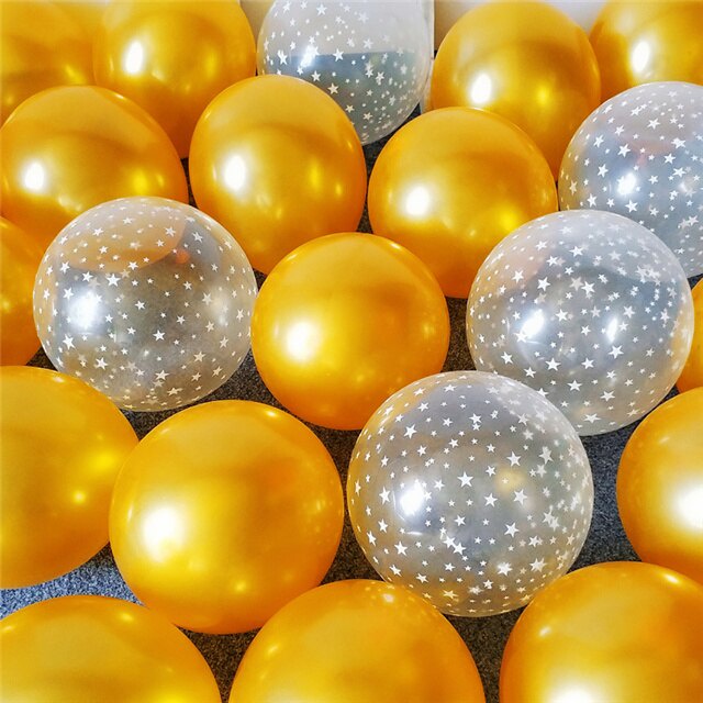 Bộ 20 Bong Bóng Latex Trong Suốt 12 Inch Hình Ngôi Sao Màu Xanh Dương Hồng Trang Trí Sự Kiện