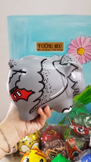 Heo đất handmade - rồng bóng đêm