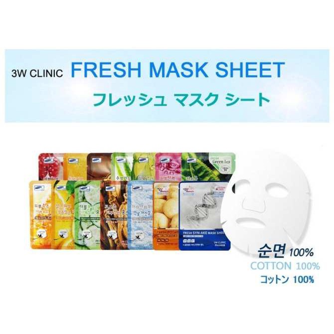 mặt nạ chiết xuất khoai tây 3W Clinic Fresh Potato Mask Sheet 23ml X 1