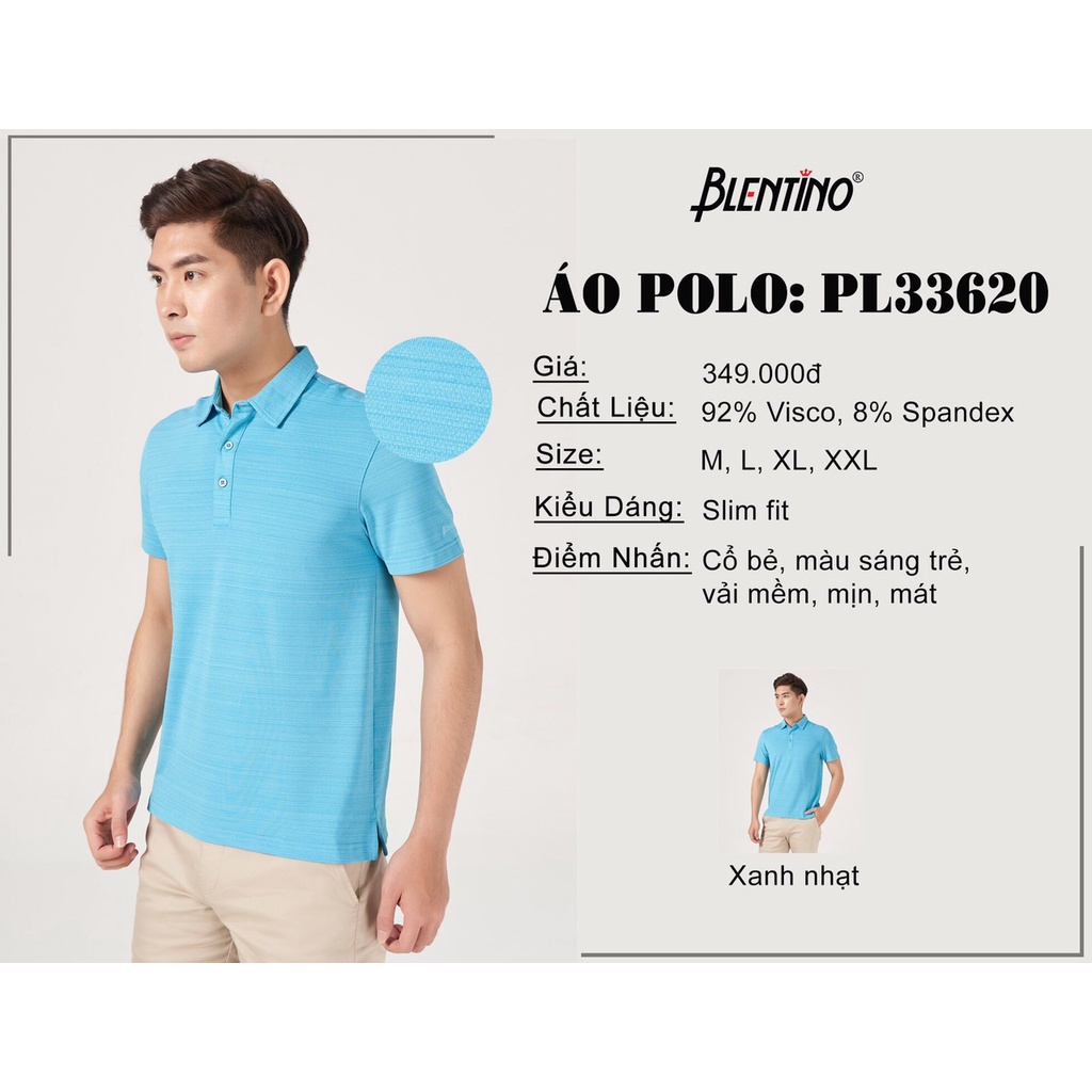 Áo Polo Nam BLENTINO Có Cổ, Chất Liệu Cao Cấp, Dễ Phối Đồ PL33620