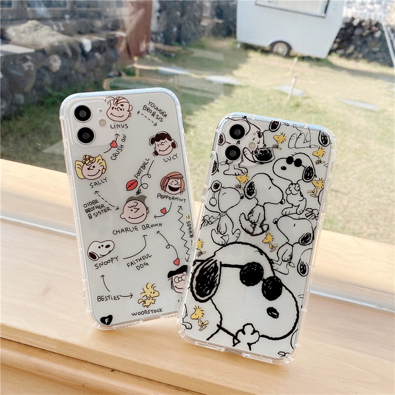 Ốp Điện Thoại Mềm Chống Sốc In Hình Chú Chó Snoopy Hoạt Hình Cho iPhone 7 8 X XR XS 11 12 13 Pro Max
