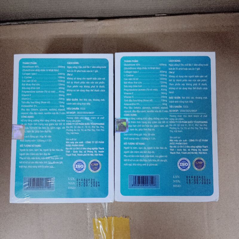 Chính hãng] Viên uống trắng da Glutathione 600 DR Lacir Viên trắng da nguyên mã