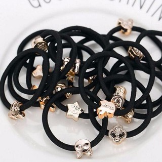 Set 10 chun buộc tóc dây mầu đen cá tính