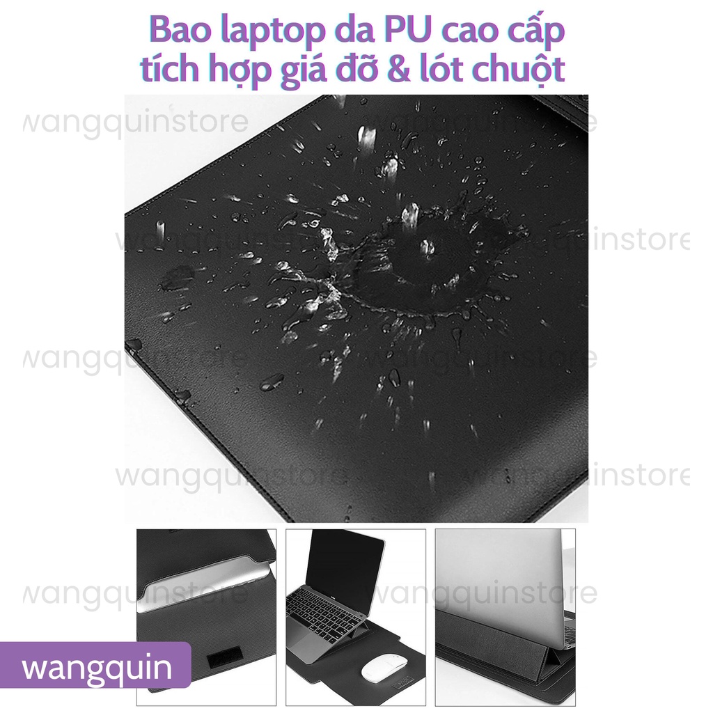 Sẵn VN Bao Da Bao Laptop 13 13.3 14 15 15.6 inch Sang Trọng Cao Cấp Nhiều Tính Năng Tích Hợp Giá Đỡ và Lót Chuột
