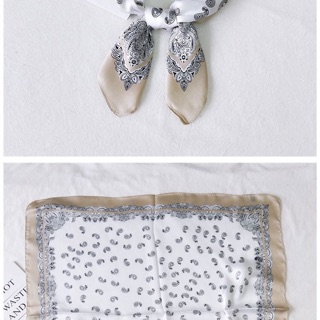 Khăn bandana lụa Khăn lụa vuông size 70x70cm Khăn choàng cổ thanh lịch