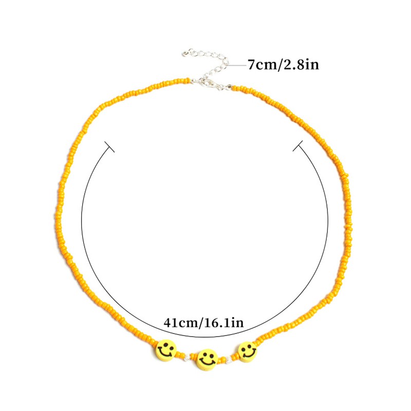 Vòng Cổ Choker Mặt Cười Nhiều Màu Sắc Phong Cách Bohemian Thời Trang Mùa Hè