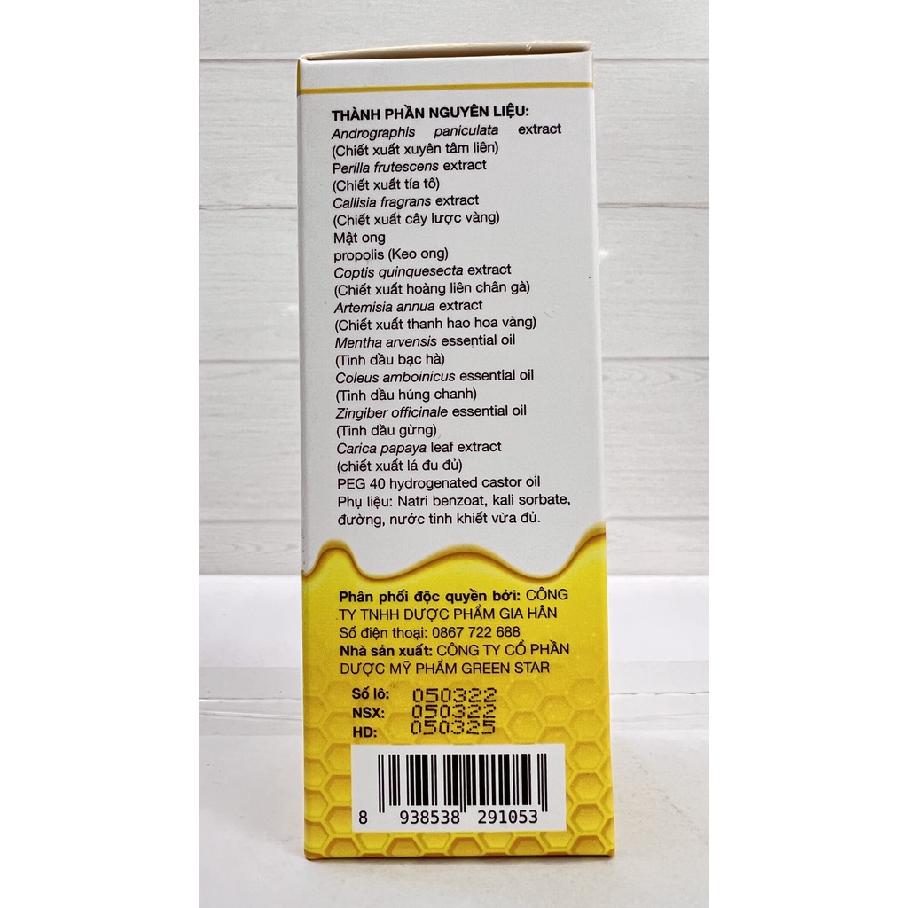 Xịt họng  Hi- Kids Spray  chiết xuất keo ong,xuyên tâm liên,giảm ho ngứa rát họng cho bé từ 1 tuổi.suckhoechomoinha