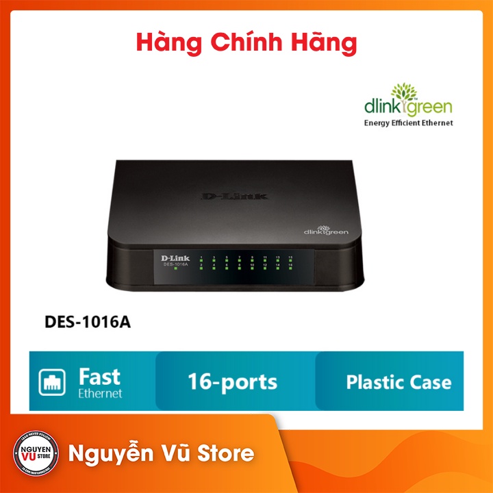 Switch 16 cổng DLink DES1016A Hàng chính hãng