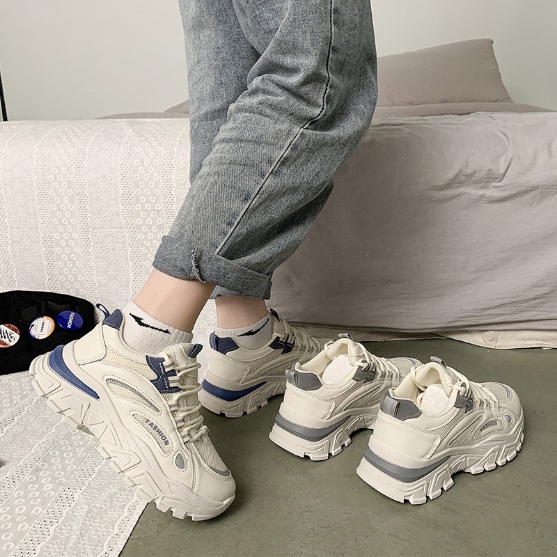 Giày MWC 0658 - Giày Thể Thao Nữ, Sneaker Ulzzang Đế Cao Cực Hot, Sneaker Da Đế Độn