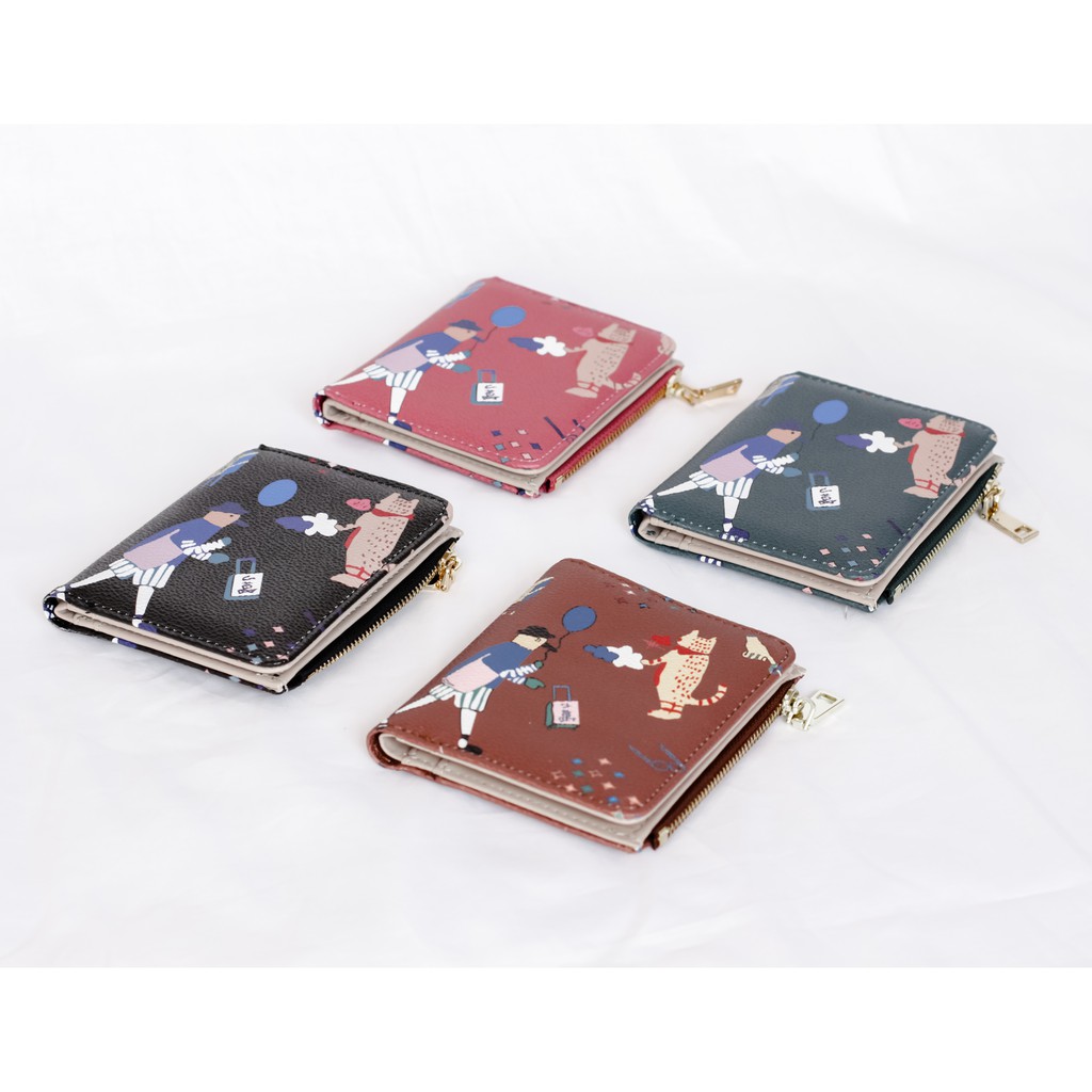 Korean Cartoon Zip Wallet - Ví cầm tay
