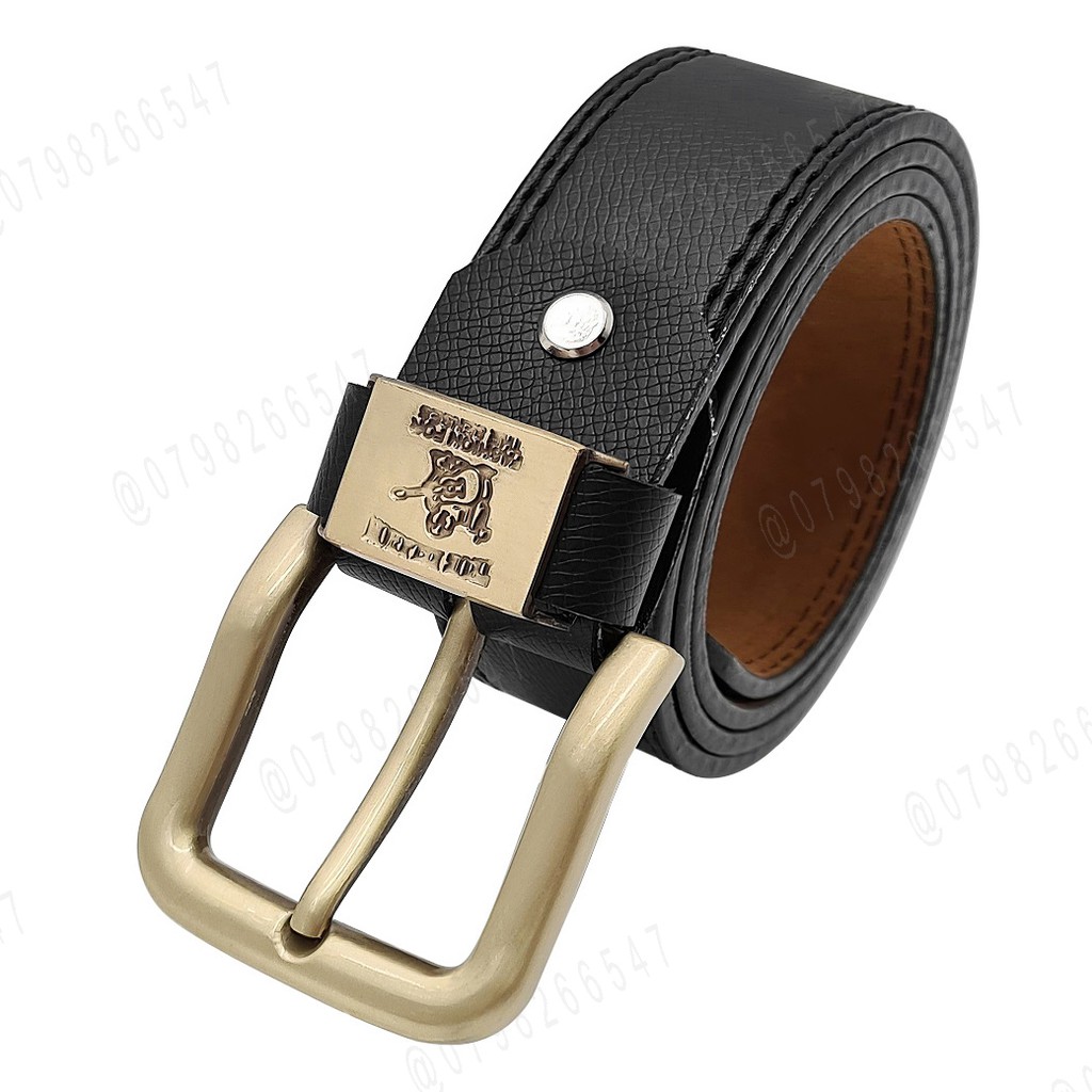 Thắt lưng cao cấp da PU DHM-202 | Đầu khóa kim màu đồng thời trang | Bảo hành 12 tháng