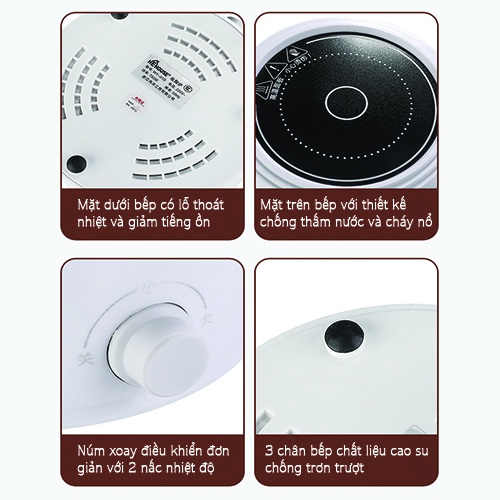 Bếp hồng ngoại mini mặt gốm chống nước 750w